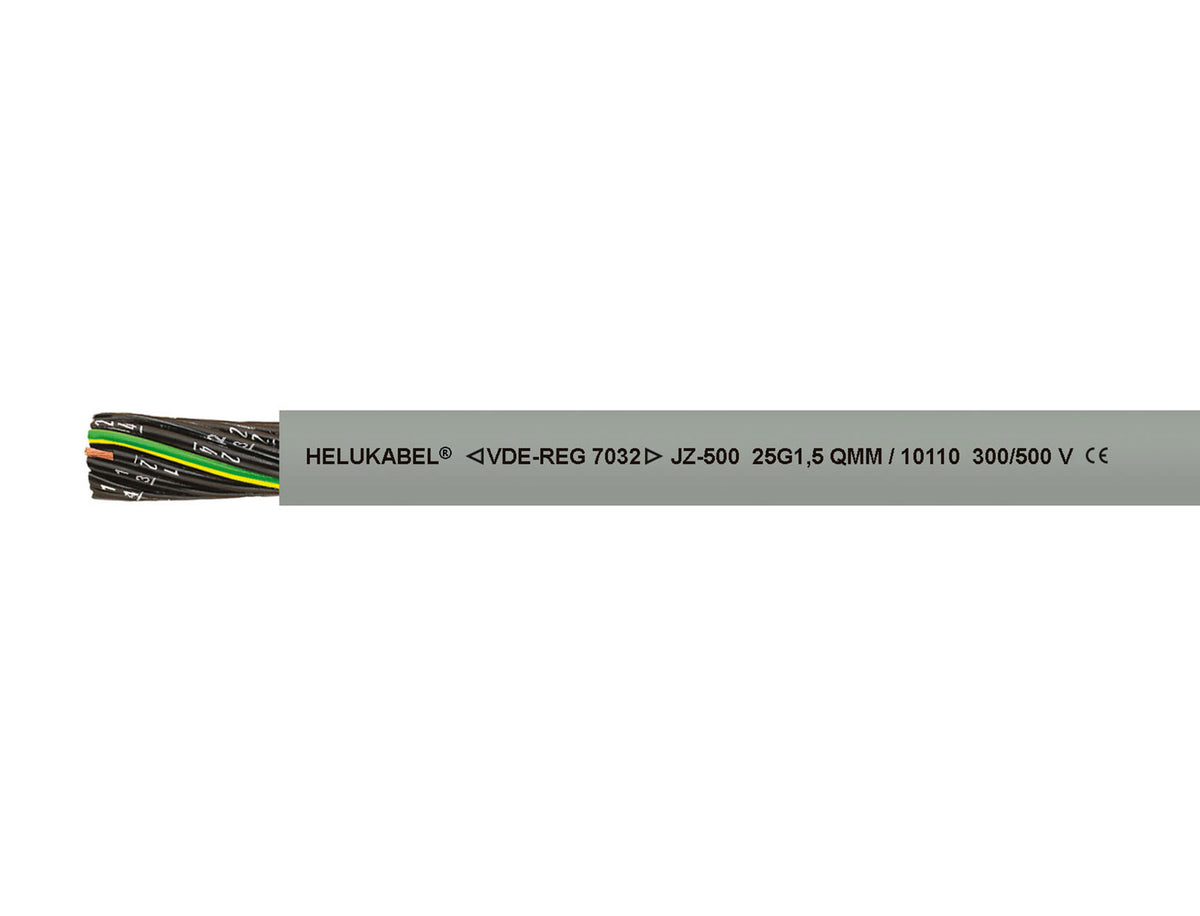 HELUKABEL JZ-500 10110 – Herstellerabbildung der Produktfamilie, Ausführung 25G1,5 mm² gemäß Beschreibung